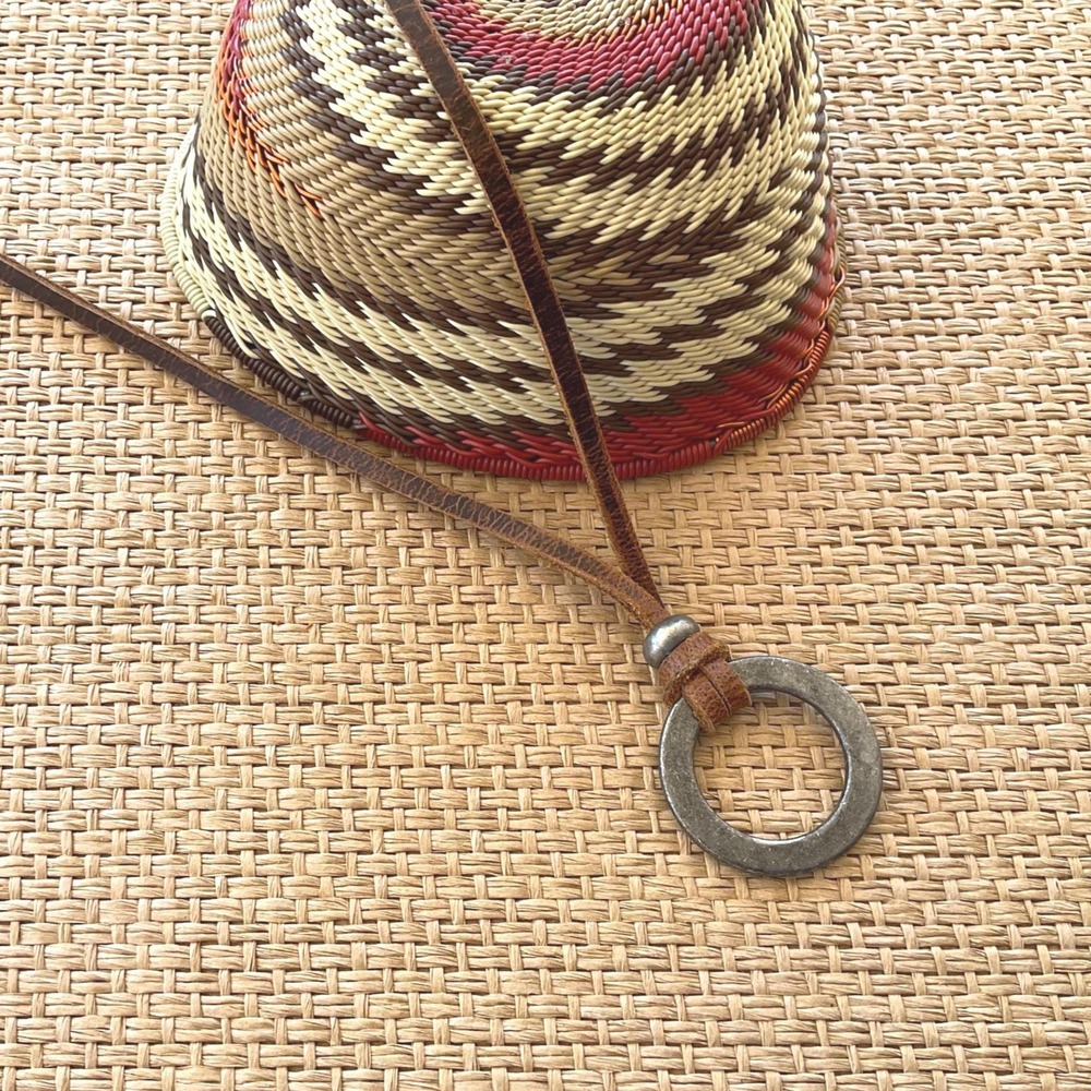 Manly Soft Rich Brown Suede Eyeglass Chain: silver loop, Adjustable Lanyard - Picture 3 of 11